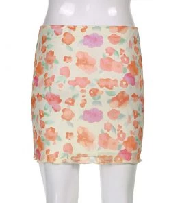 Own Saviour Skirts Floral Mesh Mini Skirt