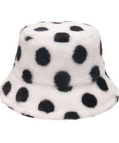 Own Saviour Accessories Polka Faux Fur Bucket Hat