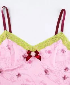 Own Saviour Rose Contrast Cami Crop Tees + Tops