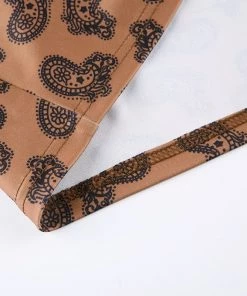 Own Saviour New In Brown Paisley Button Mini Dress