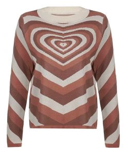 Own Saviour Brown Heart Sweater New In
