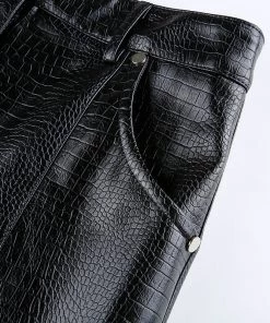 Own Saviour Faux Leather Croc Skirt