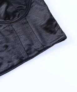 Own Saviour Black Satin Cami Crop New In