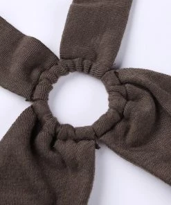 Own Saviour Brown Halter Ring Crop New In