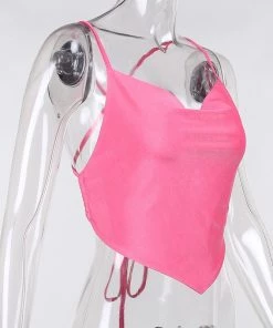 Own Saviour Tees + Tops Hot Pink Backless Crop