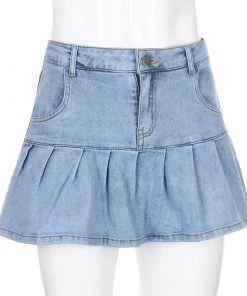 Own Saviour New In Denim Ruffle Mini Skirt