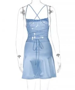 Own Saviour Blue Tie Up Backless Mini Dress New In