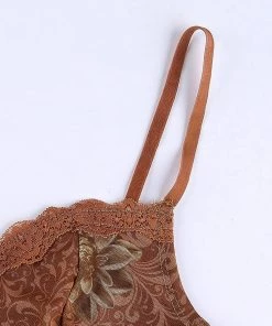 Own Saviour Brown Leaf Mesh Crop New In