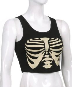 Own Saviour Skeleton Ribs Tank Crop New In