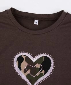 Own Saviour Camo Heart Crop
