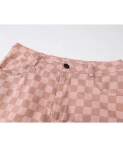 Own Saviour Pink Plaid Flare Pants New In