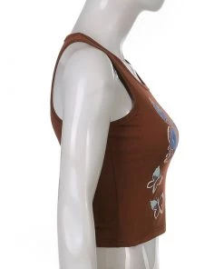 Own Saviour Brown Butterfly Tank Crop