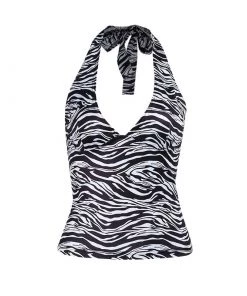 Own Saviour Zebra/Stripe Halter Crop