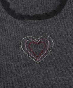 Own Saviour New In Rhinestone Heart Vest Crop