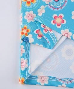 Own Saviour Blue Retro Floral Halter Dress