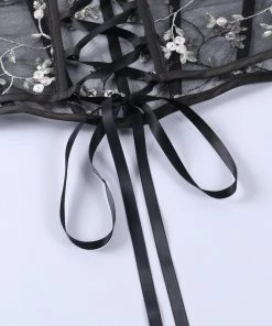 Own Saviour Floral Mesh Corset Crop New In