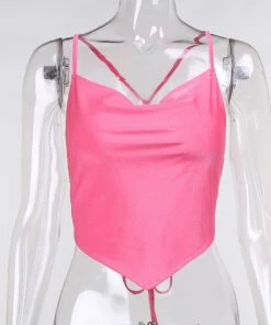 Own Saviour Tees + Tops Hot Pink Backless Crop