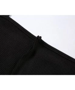 Own Saviour Black Semi Sheer Point Crop Tees + Tops