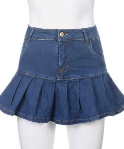 Own Saviour New In Denim Ruffle Mini Skirt