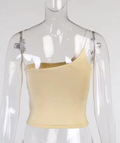 Own Saviour Tan String One Shoulder Crop