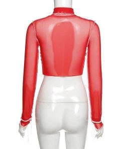 Own Saviour Sheer Turtleneck Contrast Crop