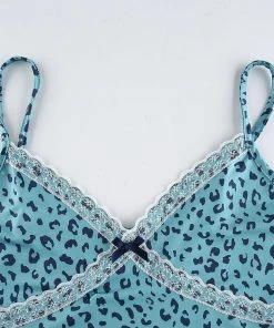 Own Saviour Tees + Tops Leopard Bow Cami Crop