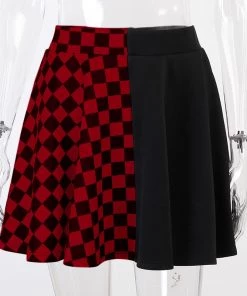 Own Saviour White Checkerboard Splice Mini Skirt New In