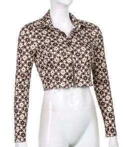 Own Saviour Brown Polka Flower Shirt New In