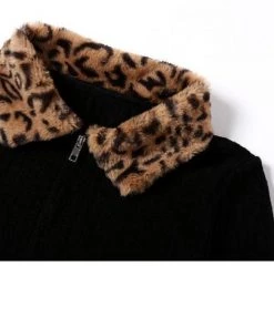 Own Saviour Leopard Cuff Zip Cardi Tees + Tops