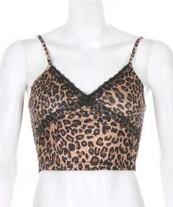 Own Saviour Tees + Tops Leopard Bow Cami Crop