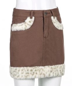 Own Saviour Leopard Faux Fur Mini Skirt Skirts