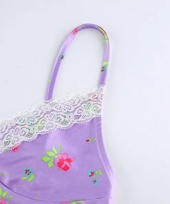 Own Saviour Purple Bloom Cami Crop Tees + Tops