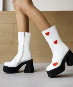 Own Saviour Love Heart Mid Calf Boots