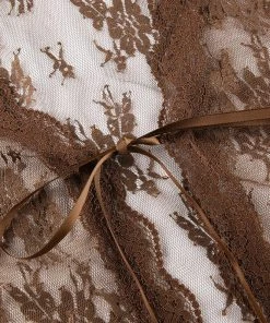 Own Saviour New In Brown Lace Mesh Crop