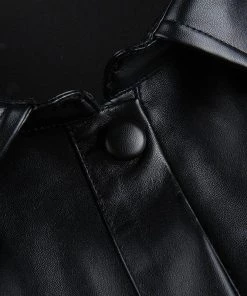 Own Saviour Tees + Tops Crop Faux Leather Shirt Jacket