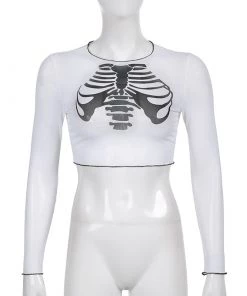 Own Saviour White Ribs Mesh Crop New In