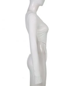 Own Saviour White Cold Shoulder Point Crop New In