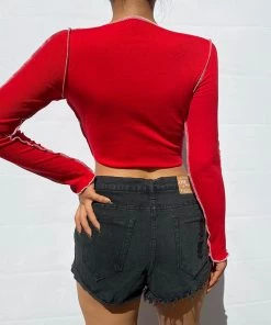 Own Saviour Contrast Tie Up Crop New In