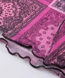 Own Saviour Patchwork Mesh Mini Skirt