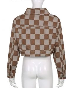 Own Saviour Brown Grid Jacket