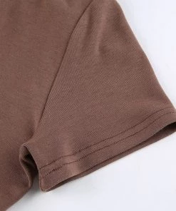 Own Saviour Tees + Tops Brown Crop Shirt