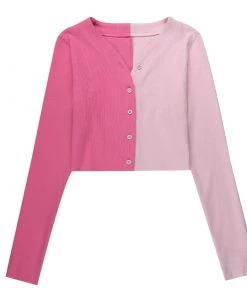 Own Saviour Pink Splice Crop Cardi