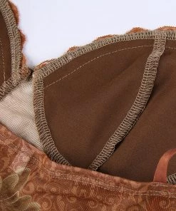 Own Saviour Brown Leaf Mesh Crop New In