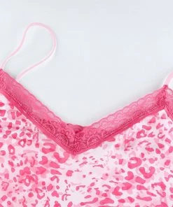 Own Saviour Colour Leopard Frill Cami Crop