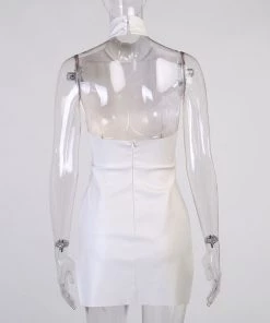 Own Saviour White Faux Leather Mini Dress Dresses + Sets