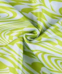 Own Saviour New In Green Swirl Checkerboard Crop