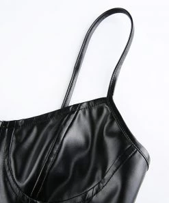 Own Saviour Faux Leather Corset Cami Tees + Tops