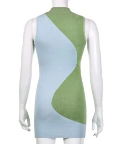 Own Saviour Blue Green Splice Yin Dress New In