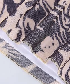 Own Saviour Brown Tiger Stripe Mini Skirt