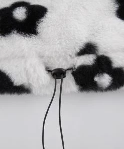 Own Saviour Flower Fuzzy Zip Up Sweatshirt New In